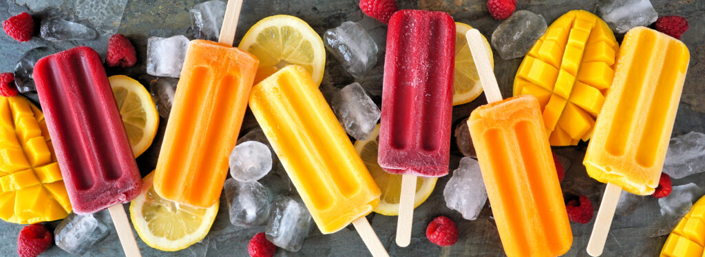 A selection of popsicle flavors