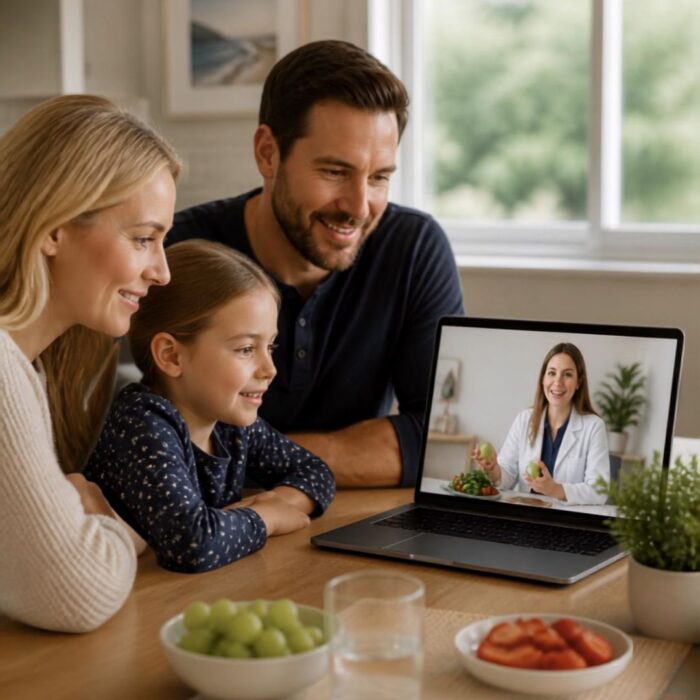 Two people discussing nutrition