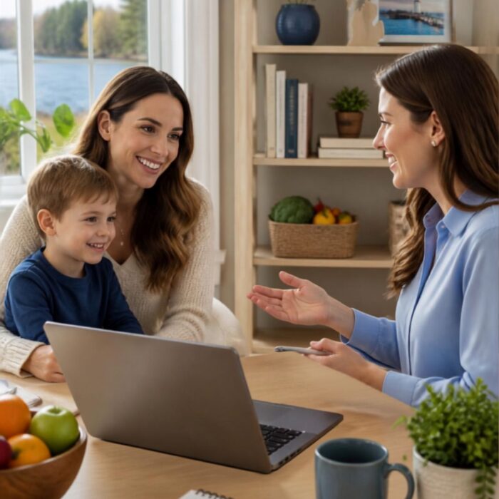 Two people discussing nutrition